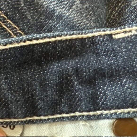 7 For All Mankind- Women's Straight Leg Stretchy Blue Jeans (Size 50) - Picture 4 of 8